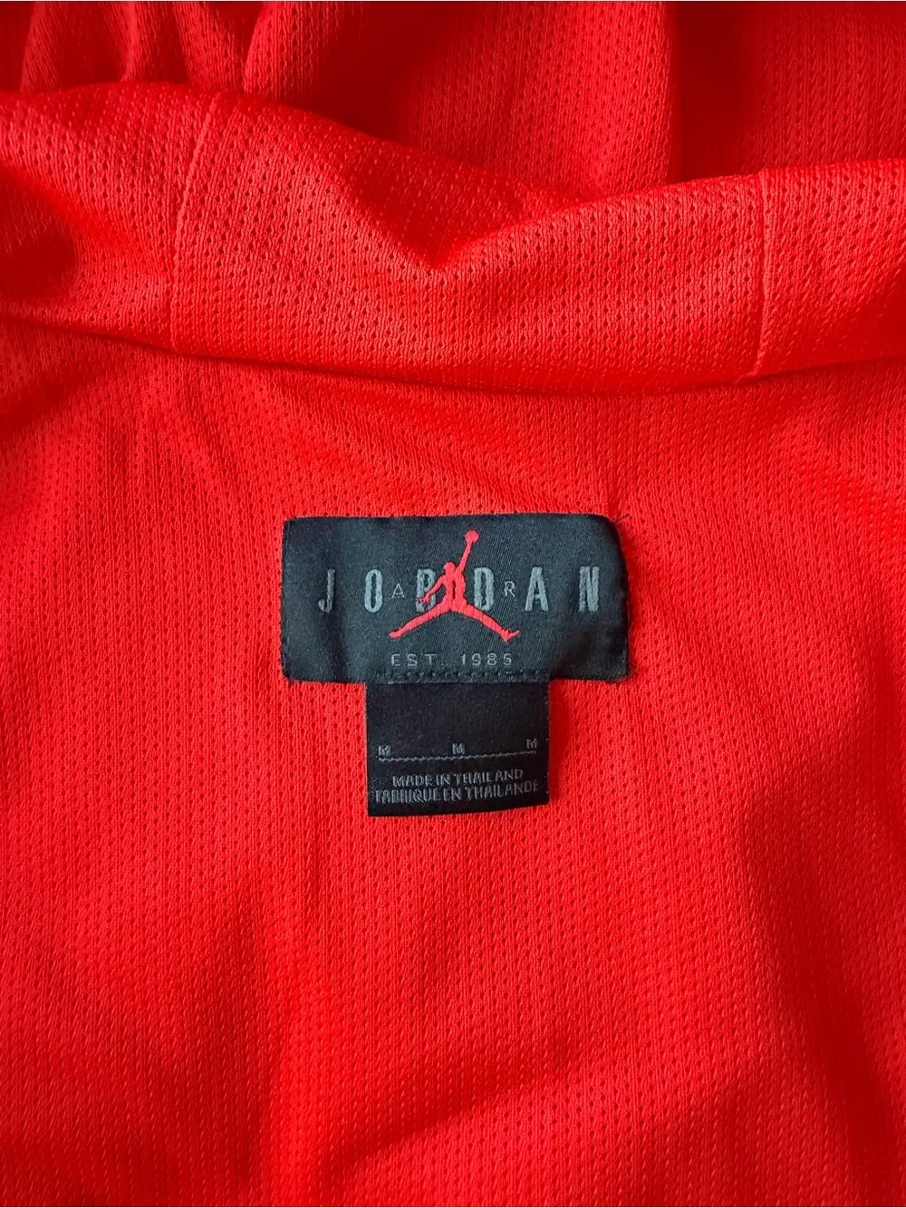 Jordan Red and Black Hooded Windbreaker Jacket with Zip Pockets
